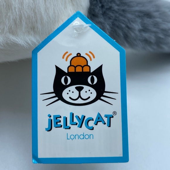 Jellycat Munchkin Cat Soft Plush Stuffed Animal Kitten Kitty White Grey Retired - Picture 4 of 10